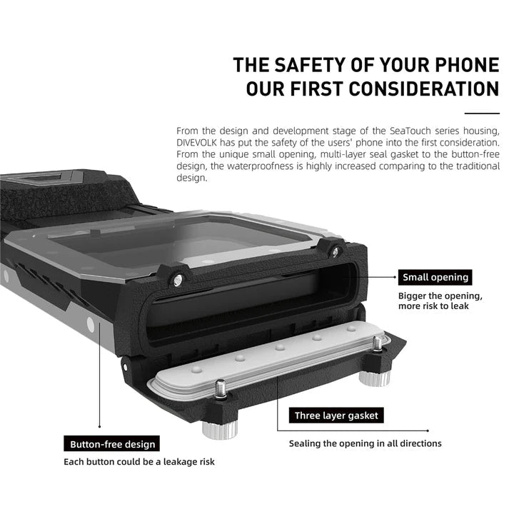 Divevolk SeaTouch 4 Max or 4 Max Plus Touchscreen Underwater Housing - Infinity DiveDivevolk SeaTouch 4 Max or 4 Max Plus Touchscreen Underwater HousingDivevolk