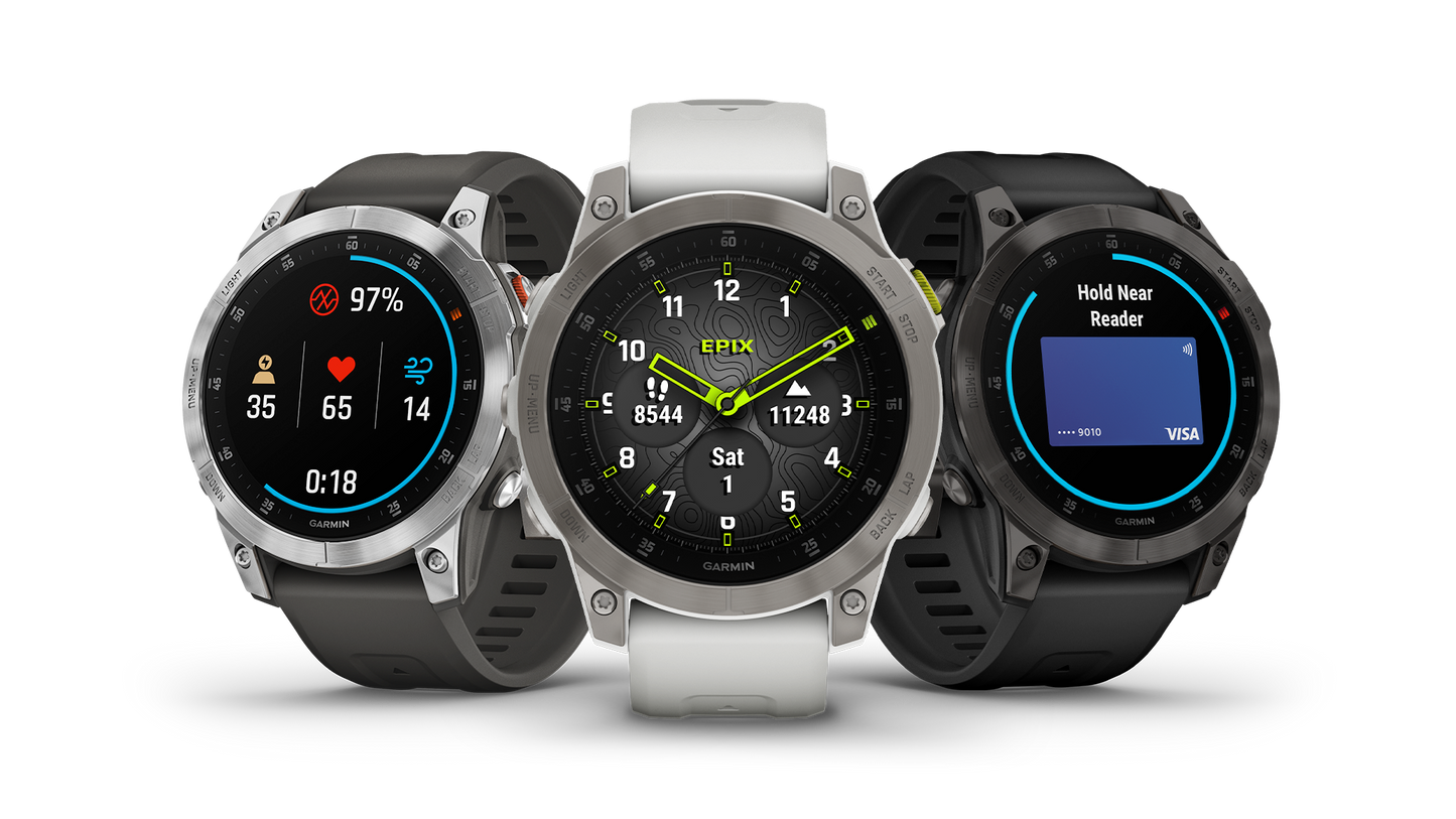 Garmin Epix™（第 2 代）- 标准版 47 毫米 - 板岩钢带黑色表带智能手表