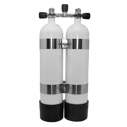 Faber Twin Steel Dive Tanks – Complete Set - Infinity DiveFaber Twin Steel Dive Tanks – Complete SetFaber
