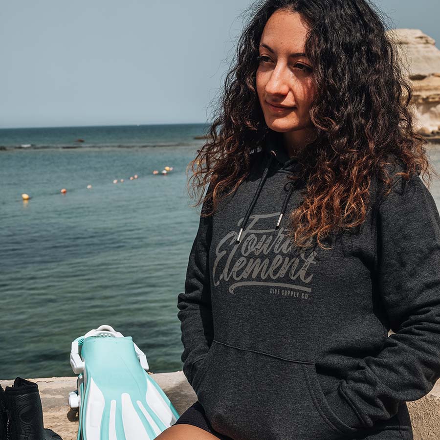 Fourth Element Dive Supply Hoodie - Dark Heather Grey - Unisex - Infinity DiveFourth Element Dive Supply Hoodie - Dark Heather Grey - UnisexFourth Element