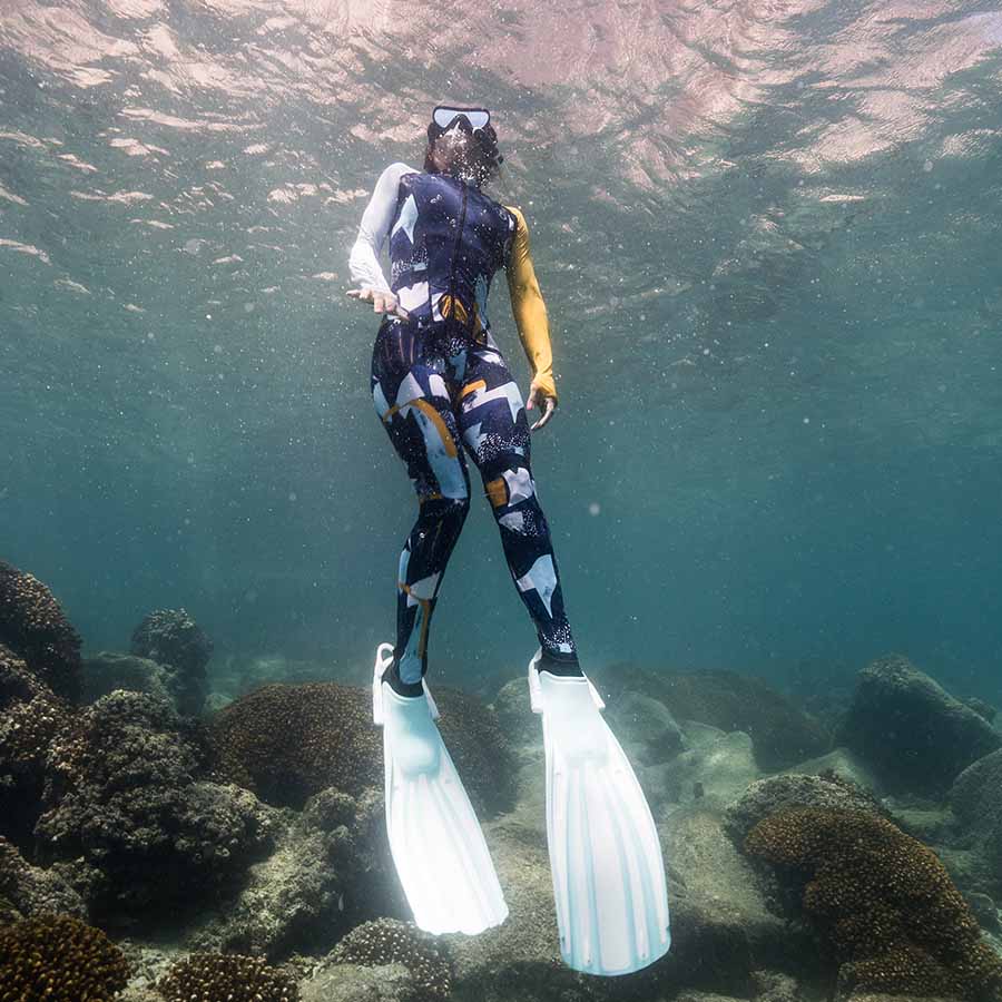 Fourth Element Fin Hydrosuit Midnight Pattern - Women - Infinity DiveFourth Element Fin Hydrosuit Midnight Pattern - WomenFourth Element