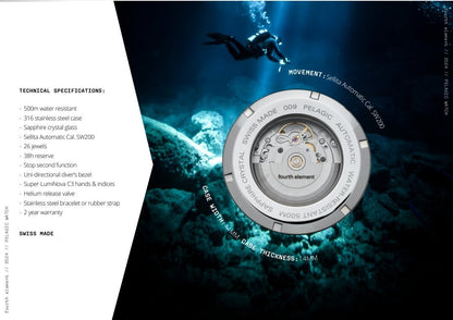 Fourth Element Pelagic 500m Dive Watch *New - Infinity DiveFourth Element Pelagic 500m Dive Watch *NewFourth Element
