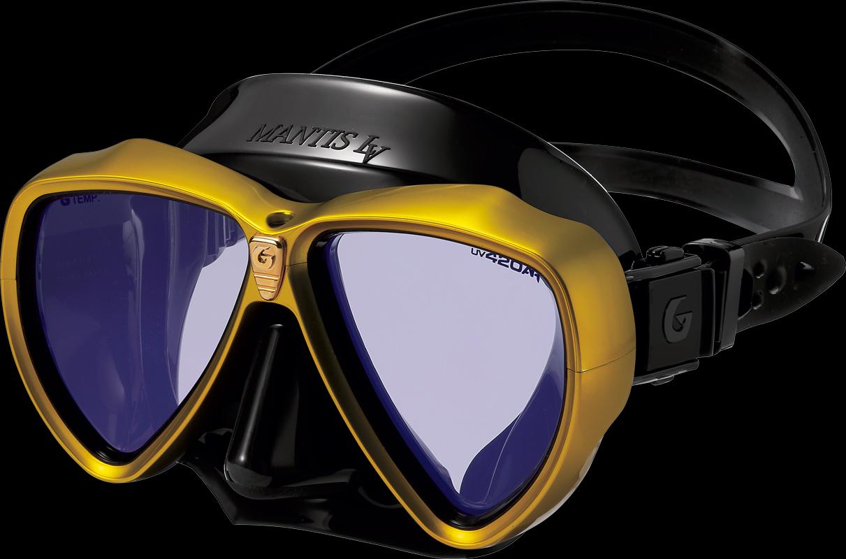 GULL MANTIS LV low volume dive mask with UV420 CUT AR Amber Lens