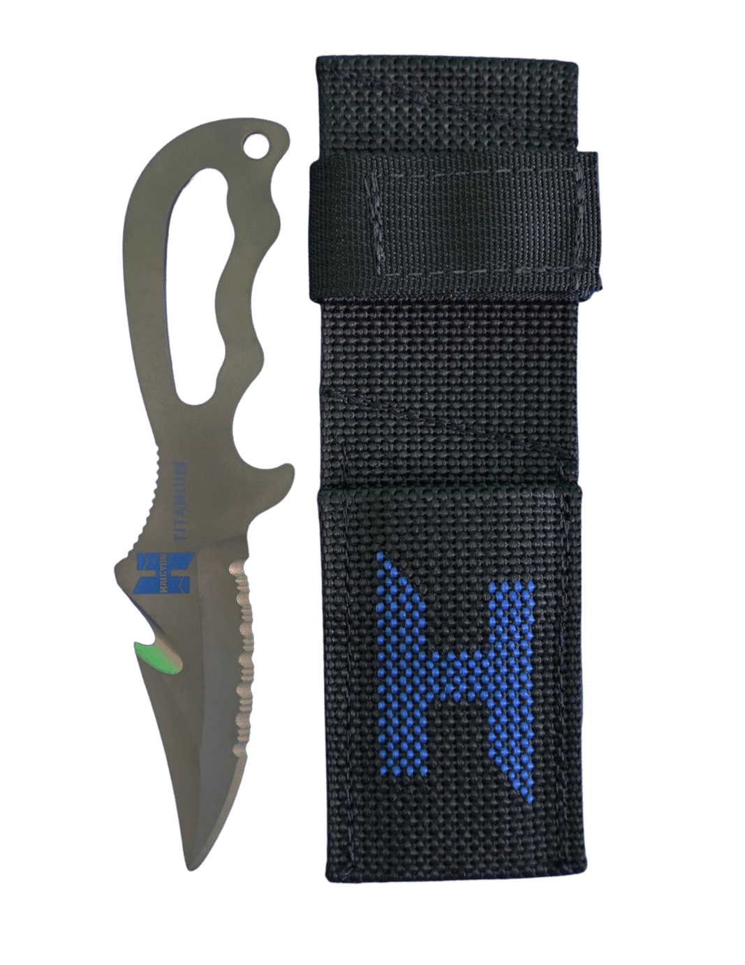 Halcyon Explorer Low-Profile Titanium Knife with Angled Sheath - Infinity DiveHalcyon Explorer Low-Profile Titanium Knife with Angled SheathHalcyon