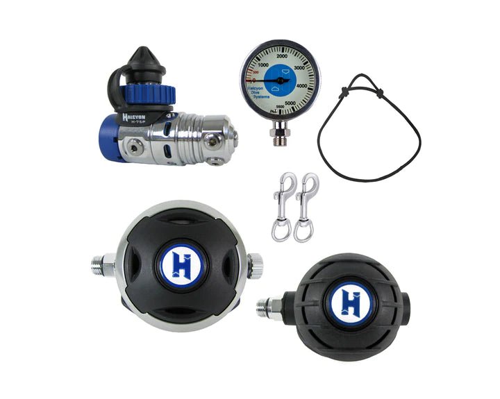 Halcyon H-75P Single Cylinder Halo Aura Regulator Package - Infinity DiveHalcyon H-75P Single Cylinder Halo Aura Regulator PackageHalcyon