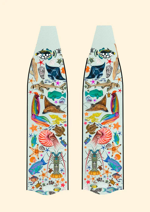 Divermon Rainbow Free Diving Fins Blades - Composite Soft