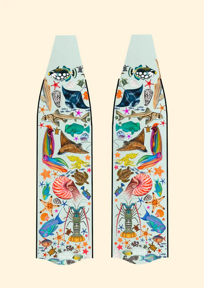 Divermon Rainbow Free Diving Fins Blades - Composite Soft