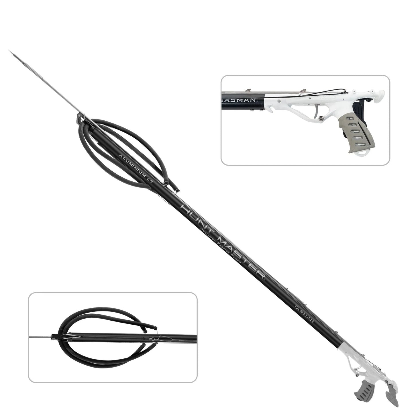 Hunt Master Tasman Aluminium Open Head Speargun - Black or White Handle - Infinity DiveHunt Master Tasman Aluminium Open Head Speargun - Black or White HandleHunt Master