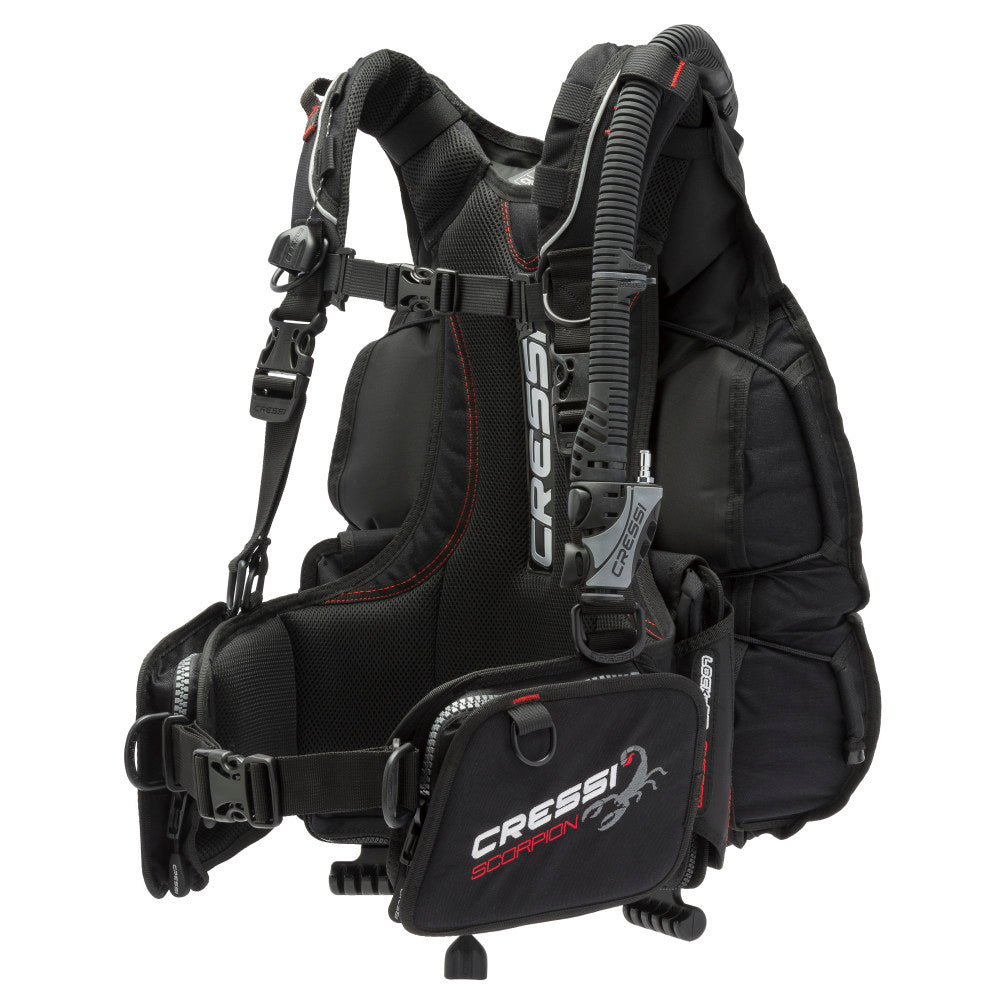 Cressi Scorpion BCD front view isolated on white background

