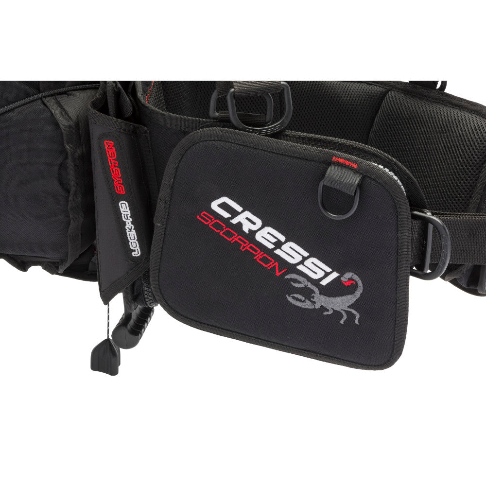 Cressi Scorpion BCD accessory pocket detail
