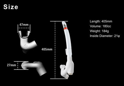 GULL Super Bullet Mini snorkel size specifications length weight bore diameter