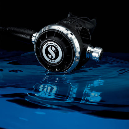 Scubapro G260 regulator on water surface
