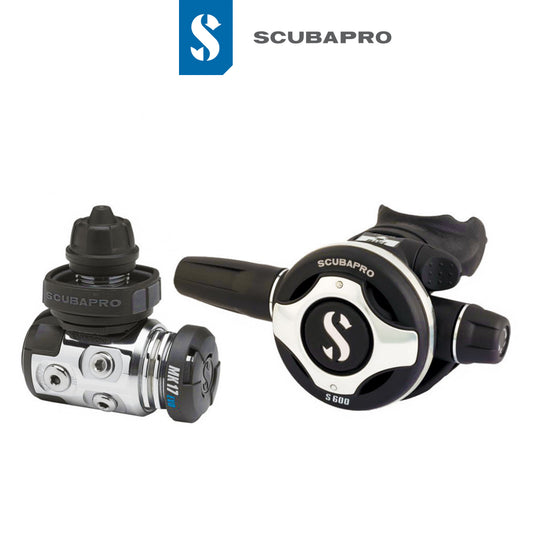 Scubapro MK17 EVO 2 S600 regulator system isolated on white background
