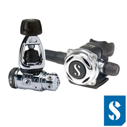Scubapro MK19 EVO A700 yoke regulator system isolated on white background
