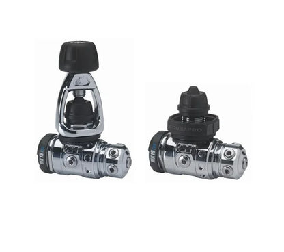 Scubapro MK19 Evo balanced diaphragm first stage regulators isolated on white background
