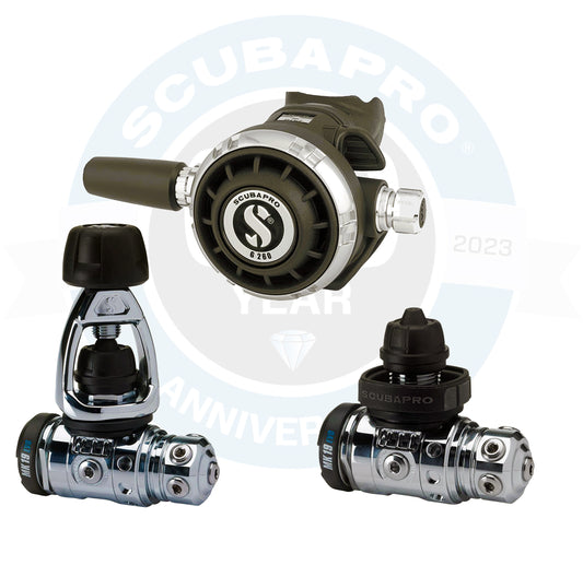 Scubapro MK19 EVO G260 regulator system isolated on white background
