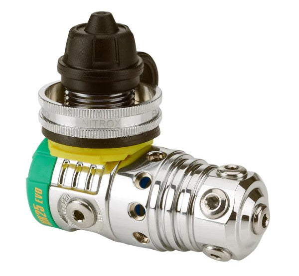 Scubapro MK25 EVO Nitrox first stage regulator isolated on white background
