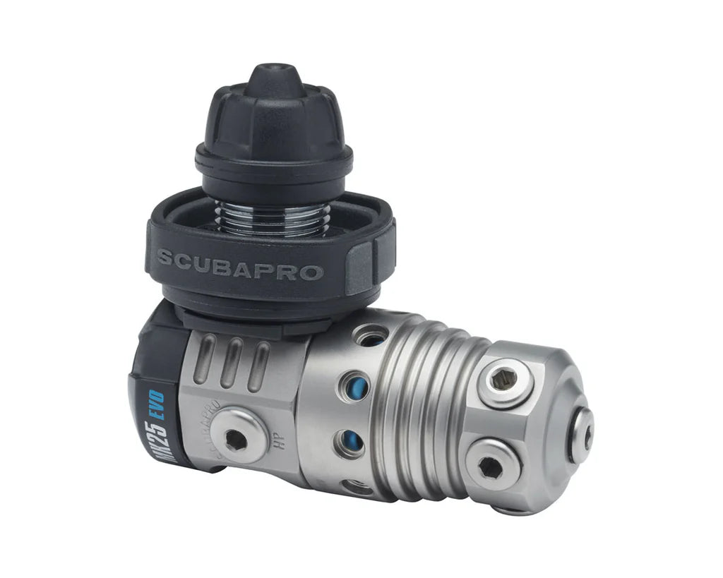 Scubapro MK25T EVO DIN first stage regulator isolated on white background
