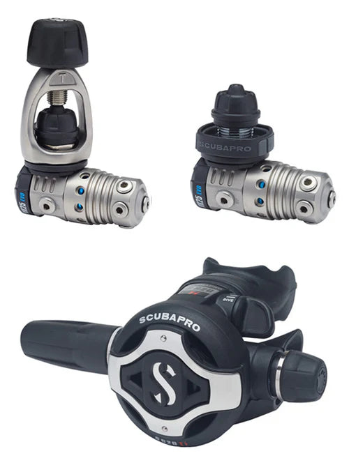 Scubapro MK25T EVO S620 X Ti regulator system isolated on white background
