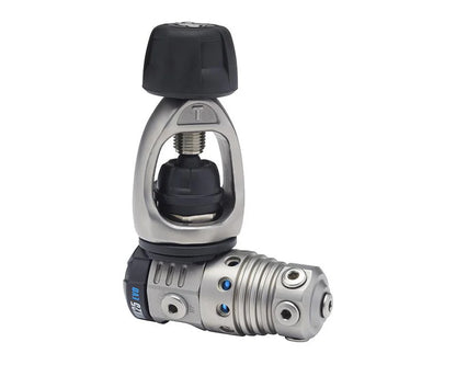 Scubapro MK25T EVO yoke first stage regulator isolated on white background
