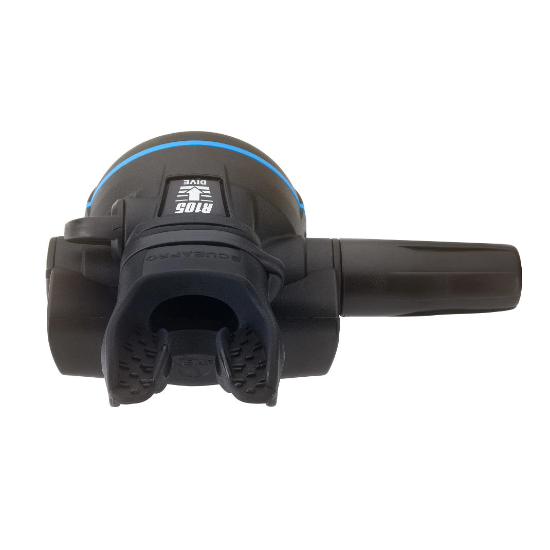 Rear profile of Scubapro R105 second stage regulator
