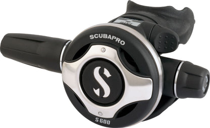 Scubapro S600 balanced second stage regulator isolated on white background
