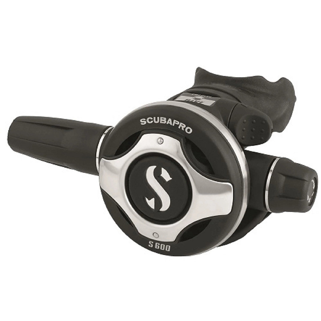 Scubapro S600 balanced second stage regulator isolated on white background
