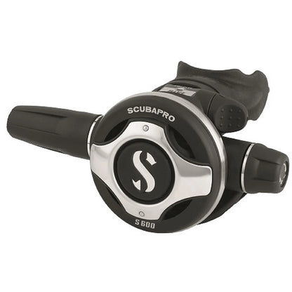 Scubapro S600 balanced second stage regulator isolated on white background
