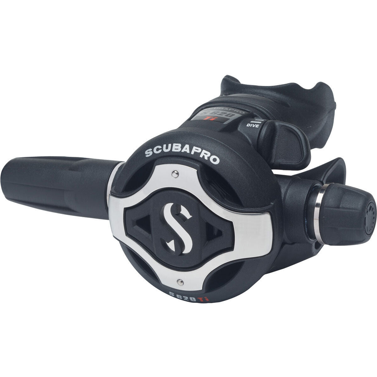 Scubapro S620Ti balanced second stage regulator isolated on white background
