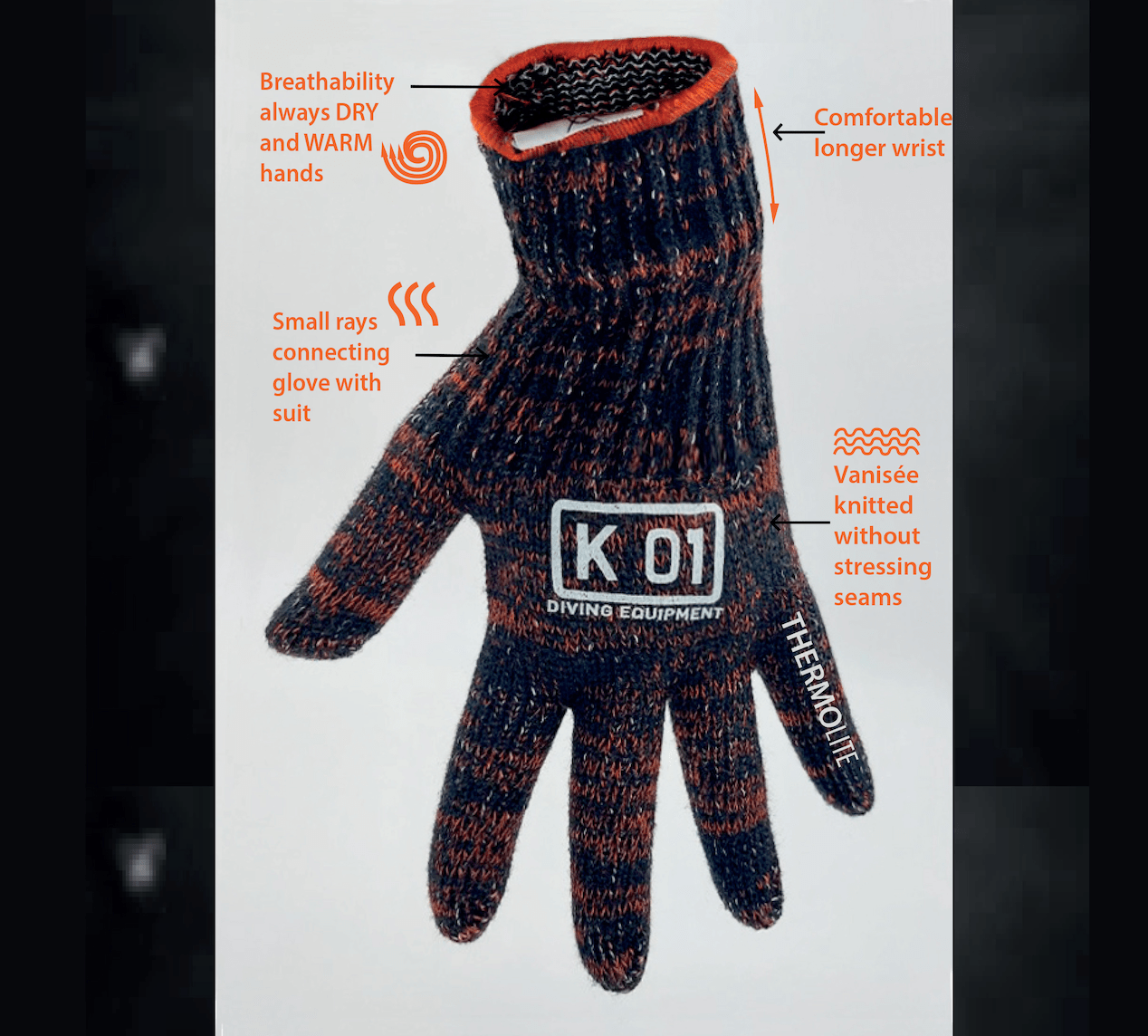 K01 Thermolite Dive Under Gloves - Infinity DiveK01 Thermolite Dive Under GlovesK01