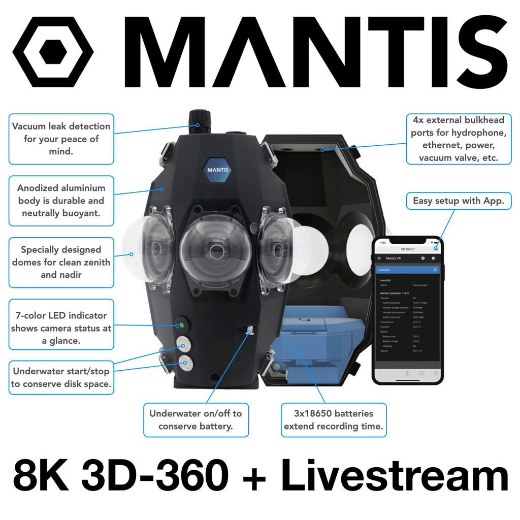 Mantis Sub Underwater Housing for Insta 360 Pro/ Pro2