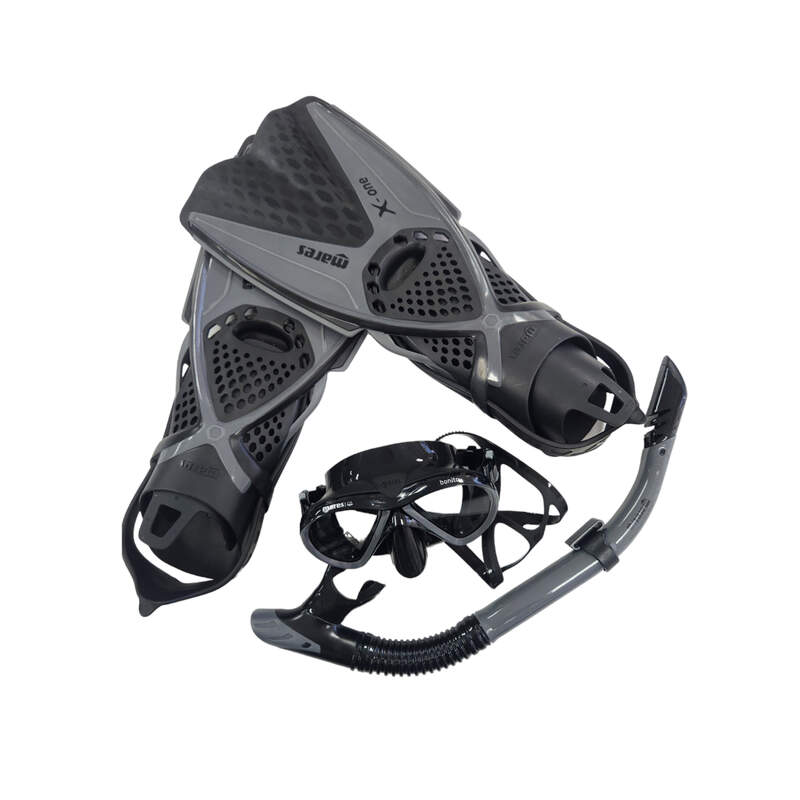 Mares X - one Bonito Mask Snorkel Fins Set Dark Grey - Infinity DiveMares X - one Bonito Mask Snorkel Fins Set Dark GreyMares