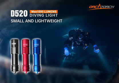 OrcaTorch D520 Underwater Dive Torch - 1000 Lumens - Infinity DiveOrcaTorch D520 Underwater Dive Torch - 1000 LumensOrcatorch