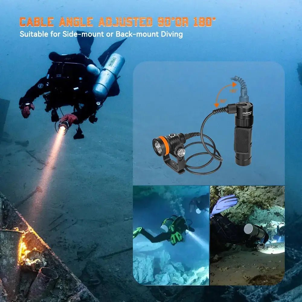 OrcaTorch D630 V2.0 Canister Dive Light / Torch 4000 Lumens - Infinity DiveOrcaTorch D630 V2.0 Canister Dive Light / Torch 4000 LumensOrcatorch