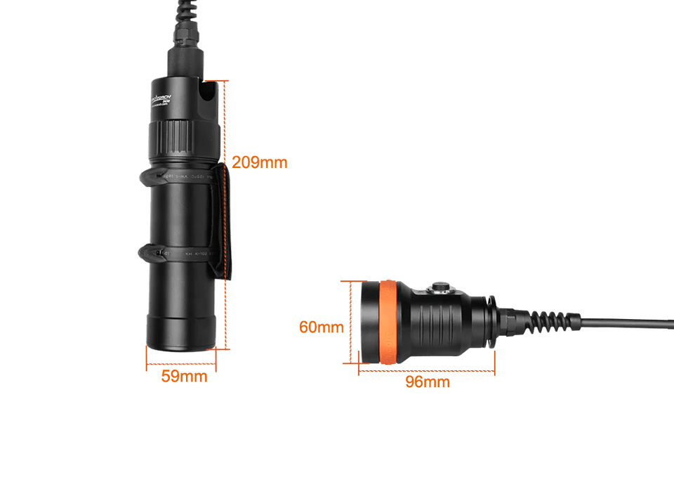 OrcaTorch D630 V2.0 Canister Dive Light / Torch 4000 Lumens - Infinity DiveOrcaTorch D630 V2.0 Canister Dive Light / Torch 4000 LumensOrcatorch