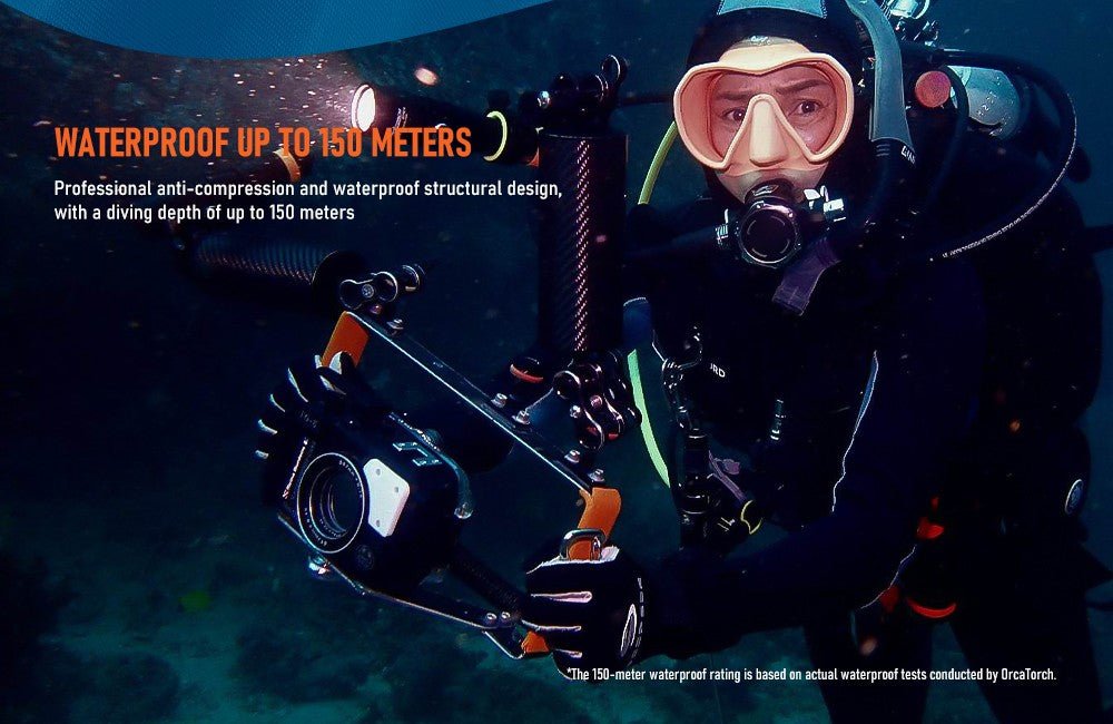 Orcatorch D710V Underwater Video Light / Dive Torch - 2000 Lumens - Infinity DiveOrcatorch D710V Underwater Video Light / Dive Torch - 2000 LumensOrcatorch