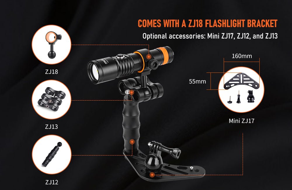 Orcatorch D710V Underwater Video Light / Dive Torch - 2000 Lumens - Infinity DiveOrcatorch D710V Underwater Video Light / Dive Torch - 2000 LumensOrcatorch