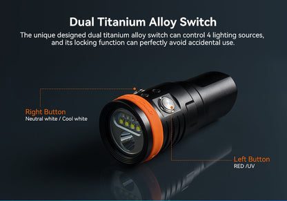 Orcatorch D900V Underwater Dive Light/ Torch - 2200 Lumens - Infinity DiveOrcatorch D900V Underwater Dive Light/ Torch - 2200 LumensOrcatorch