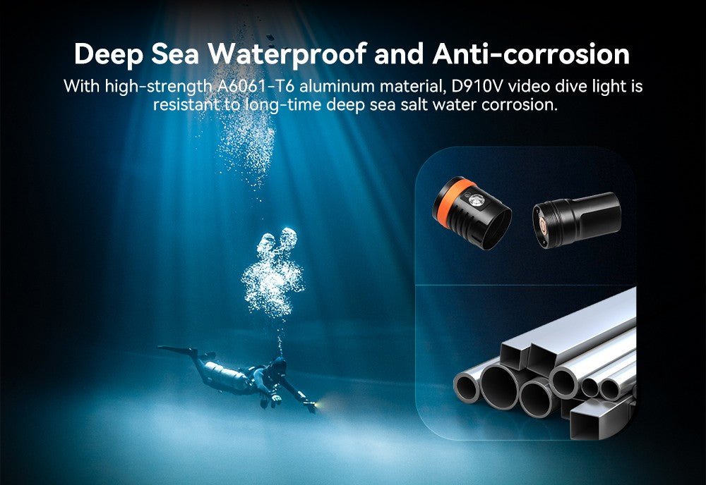 Orcatorch D910V Underwater Dive Light/ Torch - 5000 Lumens - Infinity DiveOrcatorch D910V Underwater Dive Light/ Torch - 5000 LumensOrcatorch