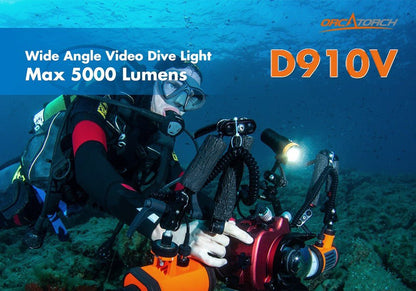 Orcatorch D910V Underwater Dive Light/ Torch - 5000 Lumens - Infinity DiveOrcatorch D910V Underwater Dive Light/ Torch - 5000 LumensOrcatorch