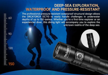Orcatorch DC710 Underwater Dive Light/ Torch - 3000 Lumens - Infinity DiveOrcatorch DC710 Underwater Dive Light/ Torch - 3000 LumensOrcatorch