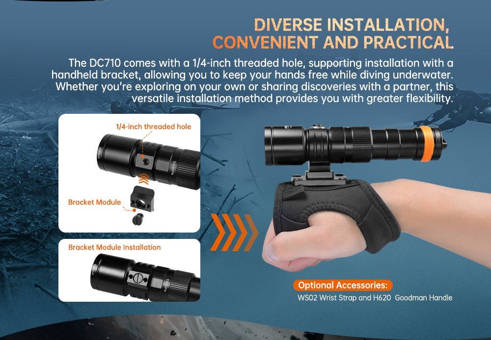 Orcatorch DC710 Underwater Dive Light/ Torch - 3000 Lumens - Infinity DiveOrcatorch DC710 Underwater Dive Light/ Torch - 3000 LumensOrcatorch