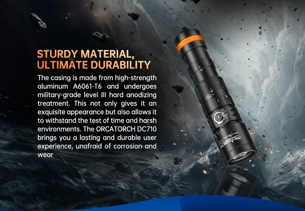 Orcatorch DC710 Underwater Dive Light/ Torch - 3000 Lumens - Infinity DiveOrcatorch DC710 Underwater Dive Light/ Torch - 3000 LumensOrcatorch