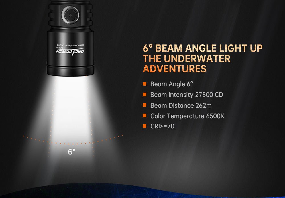 Orcatorch DC710 Underwater Dive Light/ Torch - 3000 Lumens - Infinity DiveOrcatorch DC710 Underwater Dive Light/ Torch - 3000 LumensOrcatorch
