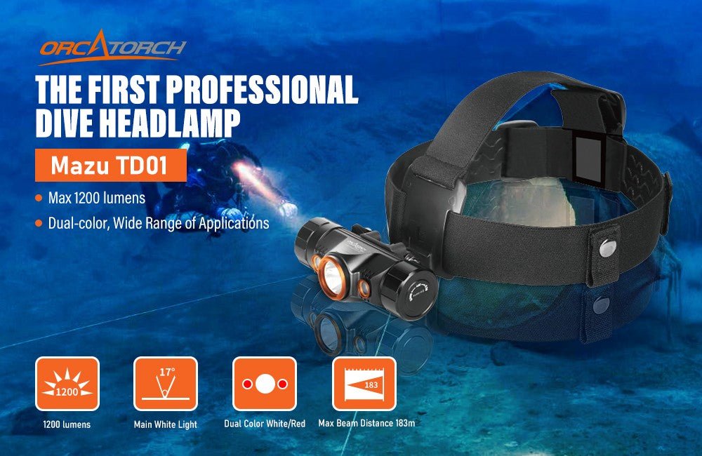 Orcatorch Mazu TD01 Underwater Head Light - Infinity DiveOrcatorch Mazu TD01 Underwater Head LightOrcatorch