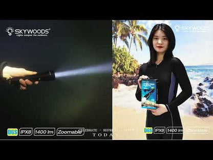 Skywoods D6S 可充电潜水灯 1400 流明