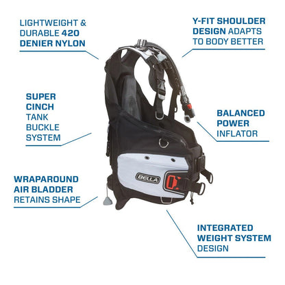 Scubapro Bella Buoyancy Control Device BCD - White - Infinity DiveScubapro Bella Buoyancy Control Device BCD - WhiteScubapro