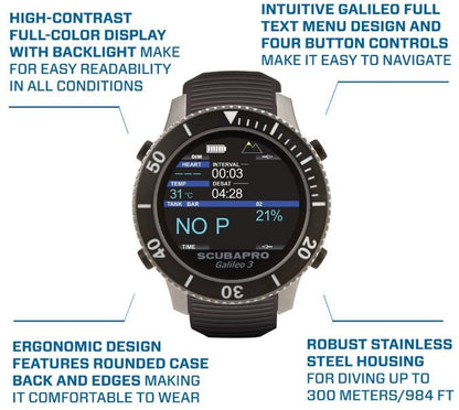 Scubapro Galileo 3 (G3) Wrist Dive Computer - Infinity DiveScubapro Galileo 3 (G3) Wrist Dive ComputerScubapro