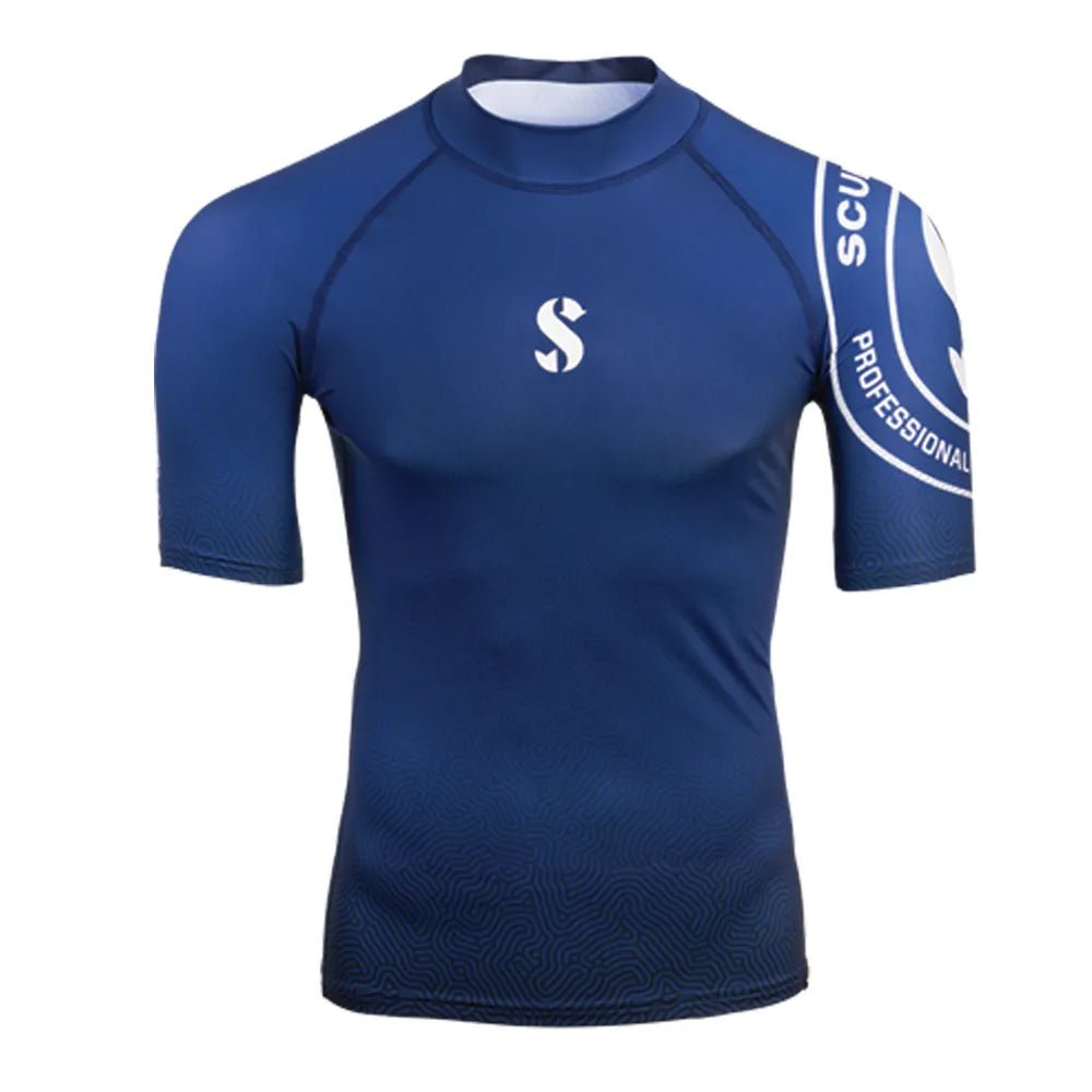 Scubapro Navy Blue T - Flex Short Sleeve Rash Guard UPF 50 – Men - Infinity DiveScubapro Navy Blue T - Flex Short Sleeve Rash Guard UPF 50 – MenScubapro
