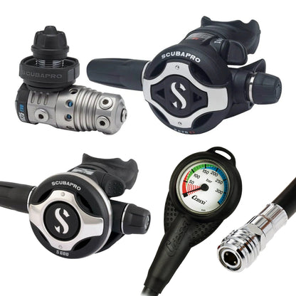 Scubapro Regulator Set- MK25 Evo Titanium | S620 X-Titanium | Octopus + Free Cressi SPG - Infinity DiveScubapro Regulator Set- MK25 Evo Titanium | S620 X-Titanium | Octopus + Free Cressi SPGScubapro